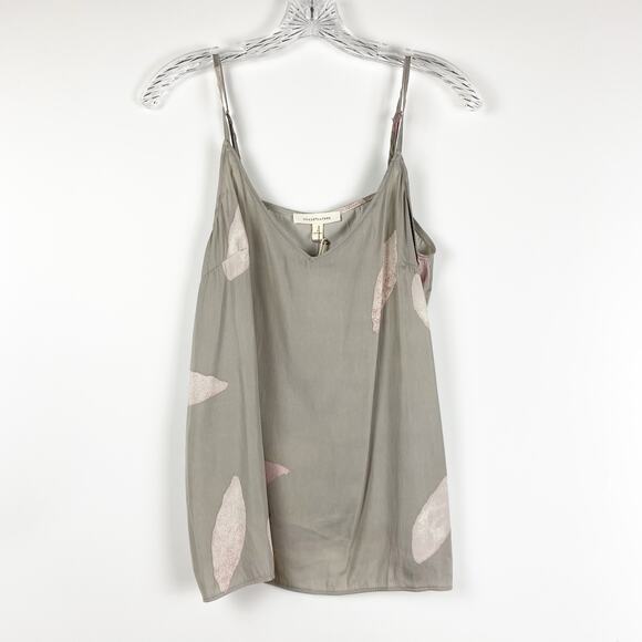 New With Tags Grade & Gather Gray Feather Spaghetti Strap Blouse Womens Sz Small - Picture 3 of 11